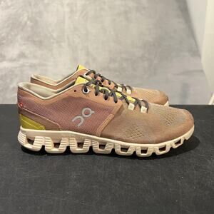 On Cloud X Running Shoes Womens 7.5 Mocha Brown Sand CloudTec Helion Mesh Road